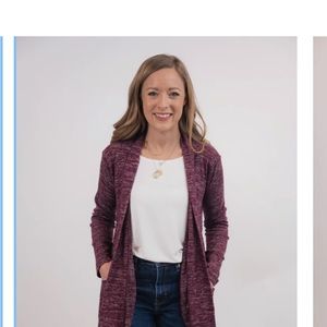 NWT Light Rose Flecked Open Long Cardigan